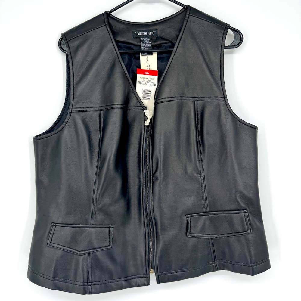 Vintage NEW Counterparts faux leather vest